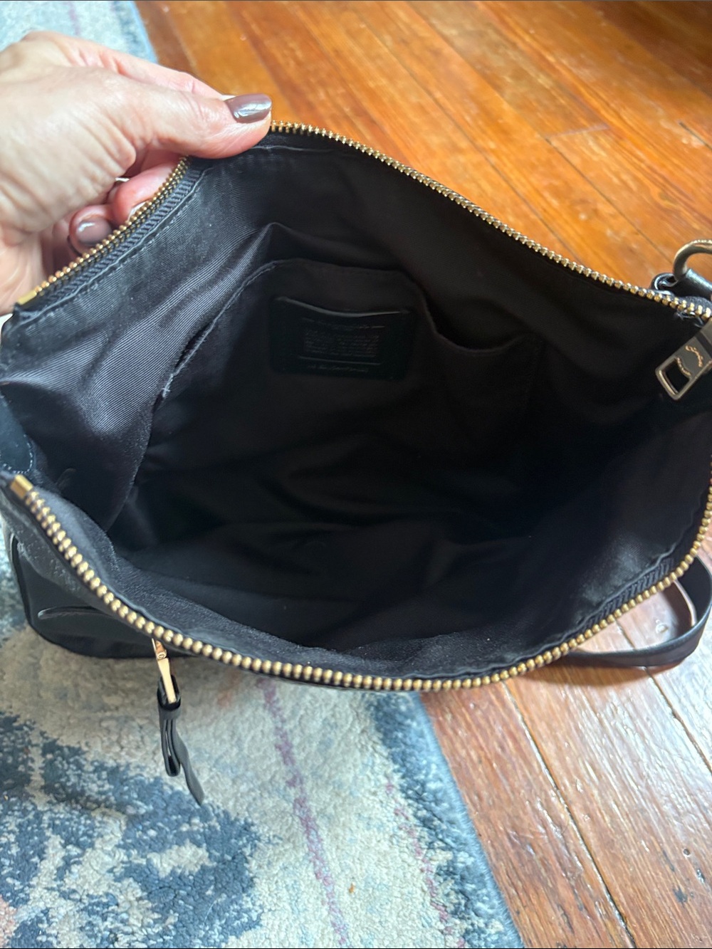 Coach Black Pebbled Leather Crossbody with Gold Hardware - Picture 7 of 10
